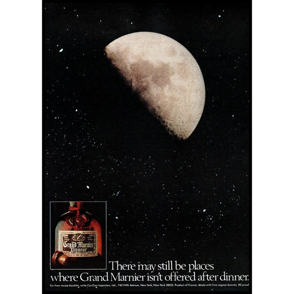 1978 Grand Marnier Liqueur Vintage Print Ad Starry Night Sky Moon Wall Art Photo